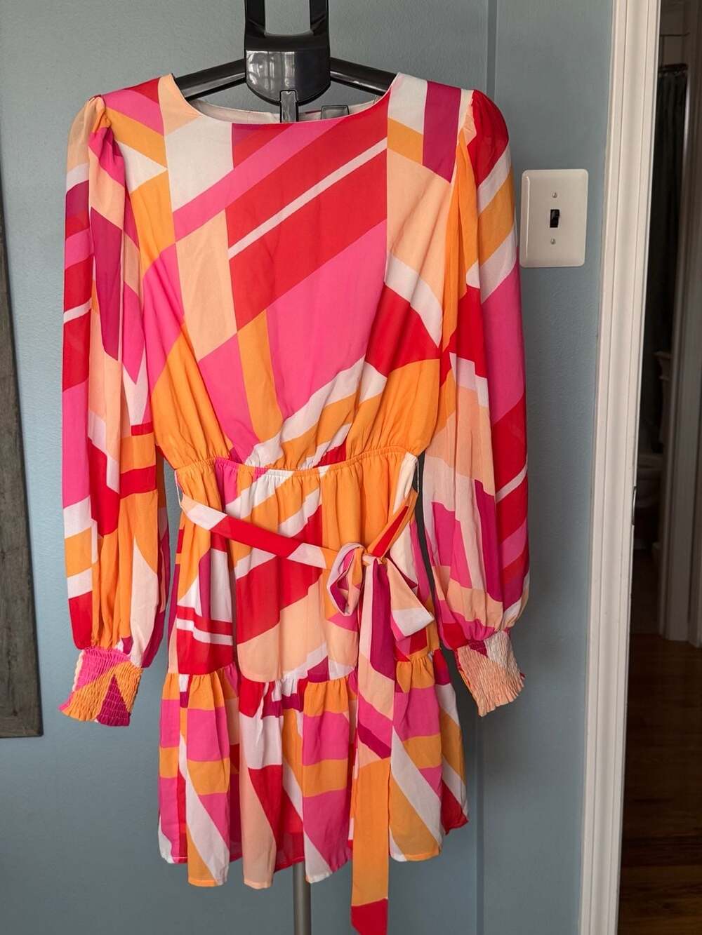 Flying Tomato Pink & Orange Abstract Dress - L